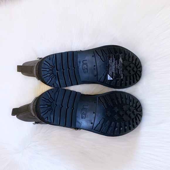 UGG Wilde Slate Waterproof Leather Moto Boots - Picture 8 of 8